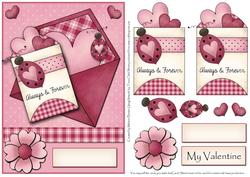 Always and Forever Valentine Decoupage Card Front