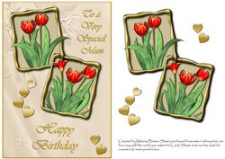 Tulips for Mums Birthday Quick Card