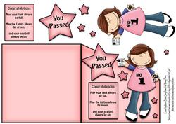 Pink You Passed Diagnol Over the Edge Card