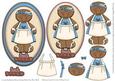 Fresh Baked Gingerbread Light Blue Oval Decoupage Topper
