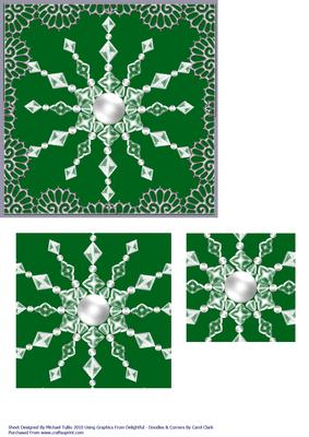 Green & Silver Christmas Snowflake