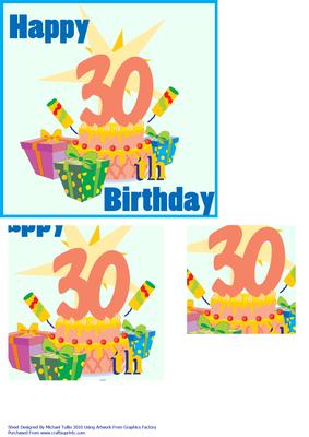 Party Poppers & Presents 30th Birthday Card