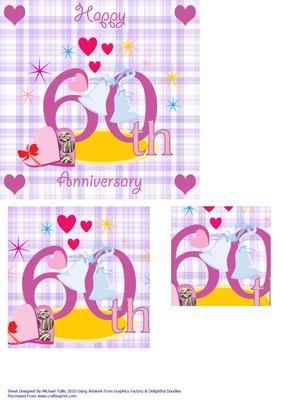 Diamonds & Sparkles 60th Anniversary Card