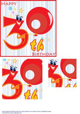 Funky 30th Male Birthday Card