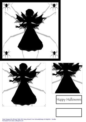 Spider Women Happy Halloween Card