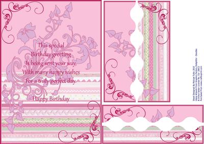 Birthday Verse Swirls & Flowers Birthday Card