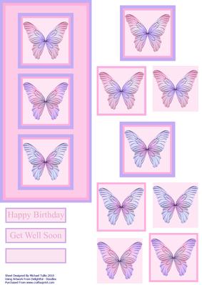 Get Well Soon Butterfly Pyramid Card