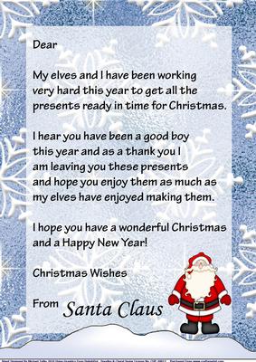 Christmas Letter from Santa - Boy