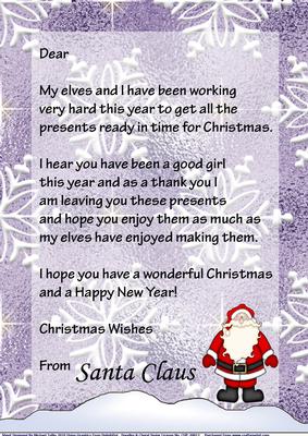 Christmas Letter from Santa - Girl
