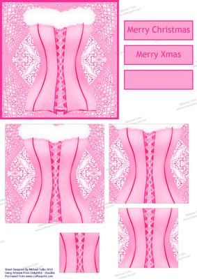 Christmas Corset Pyramid Card