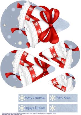 Christmas Bells Teardrop Shaped Card