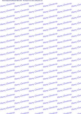 Merry Christmas Blue & White Backing Paper