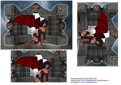 Seductive Gothic Fairy Quick Pyramid Card