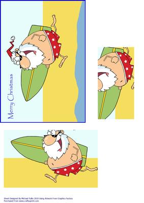 Santa in the Sun Quick Pyramid Card