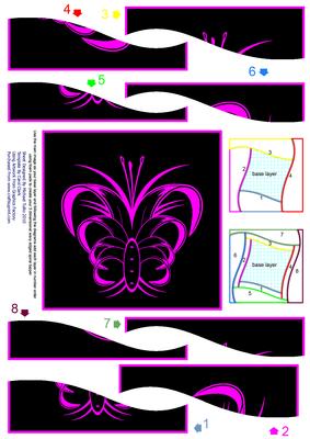 Black & Pink Rock Butterfly Wavy Edged Spiral Side Stacker