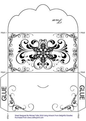 Black & White Floral Swirls Money Wallet