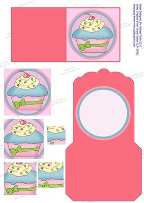 Tags with a Difference - Scrummy Cupcake Mini Pyramid Card