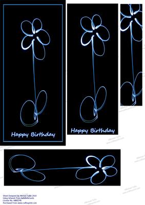 Electric Birthday Flower Pyramid Card