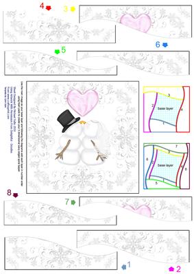 Winter Wedding Wavy Edged Spiral Side Stacker Card