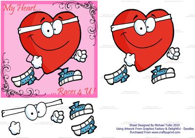 My Heart Races 4 U !! Step by Step Card