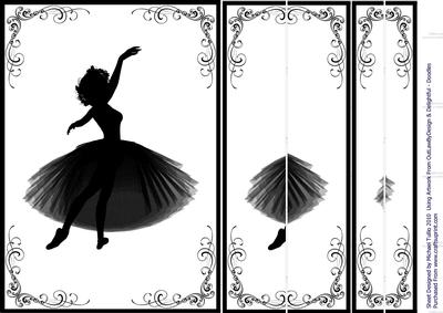 Swirls & Silhouette Ballerina Side Stacker Card