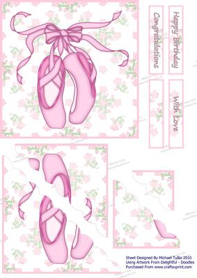 Little Ballerina Shoes Corner Stacker Card
