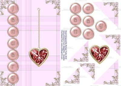 Garnet Birthstone Golden Heart Step by Step Card