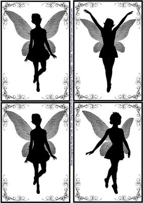 Fairy Poses Silhouette Toppers 4