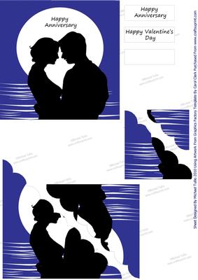 Silhouette Anniversary in the Moonlight Corner Stacher Card