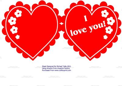 I Love You Heart Shaped Card
