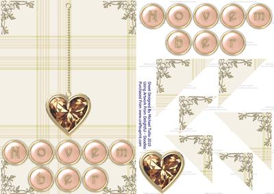 Topaz Birthstone Golden Heart Step by Step Card