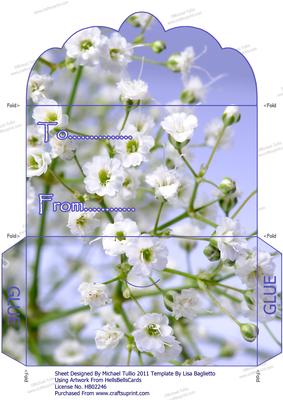 White Flowers in a Blue Sky Money Wallet