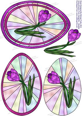 Easter Floral Glass Painting Shaped Card