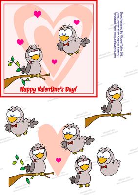 Happy Valentine's Day Birds Step by Step Card