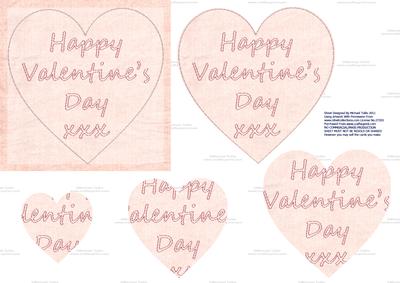 Valentine's Day Stiching Heart Pyramid Card