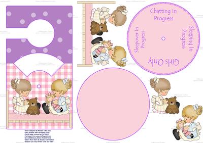 Sleepover in Progress Female Spinnin' Door Hanger