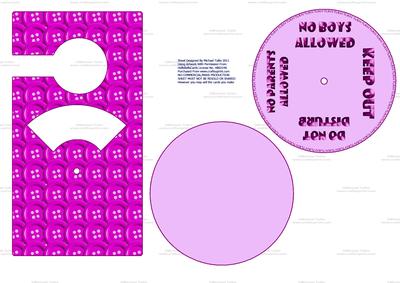 Pink Buttons Galore Spinnin' Door Hanger