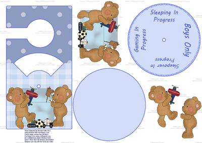 Sleepover in Progress Male Spinnin' Door Hanger