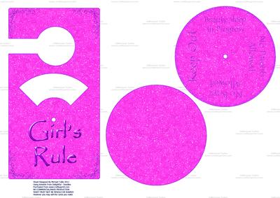 Girls Rule Spinnin' Door Hanger