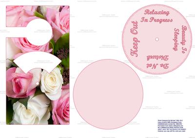 White & Pink Roses Spinnin' Door Hanger