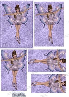 Posing in Purple Fairy Pyramid Card