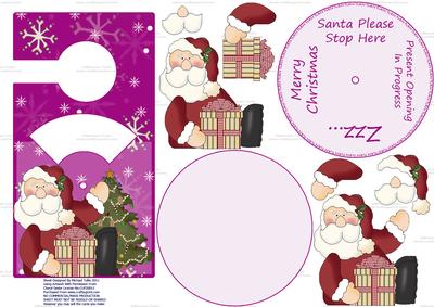 Santa Please Stop Here Female Spinnin' Door Hanger