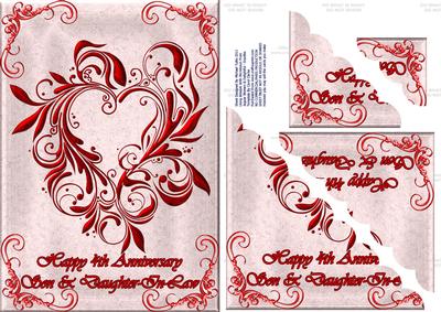Son & Daughter-in-law Swirls Shell Edged Corner Stacker Card