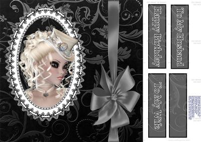 Strike a Pose Black & Grey 8x8 Card