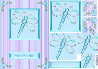 The Beautiful Dragonfly Pyramid Card