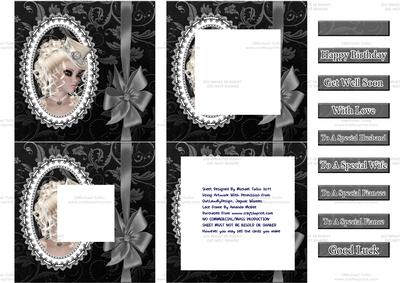 Strike a Pose Black & Grey Inverted Pyramid Card