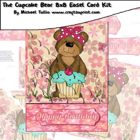 The Cupcake Bear 8x8 Easel Card Kit