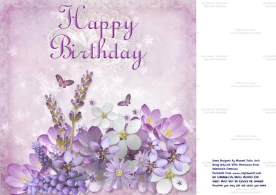 Butterfly Lavender Garden 8x8 Quick Card