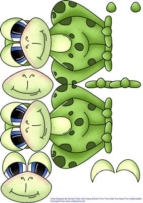 Cartoon Frog Shaped Card