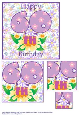 Springtime 60th Birthday Card